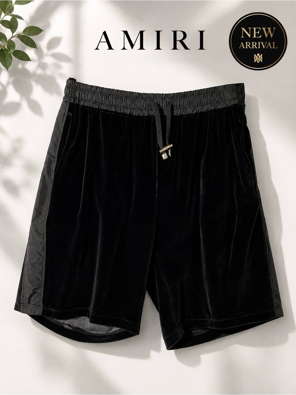 🩳 Men’s Black Velvet Drawstring Shorts 🩳